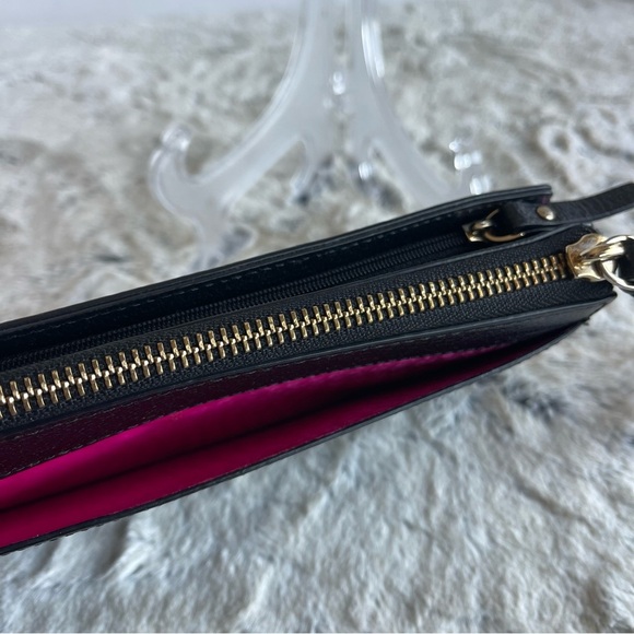 Kate Spade Black Leather Wallet Wristlet - Picture 7 of 16